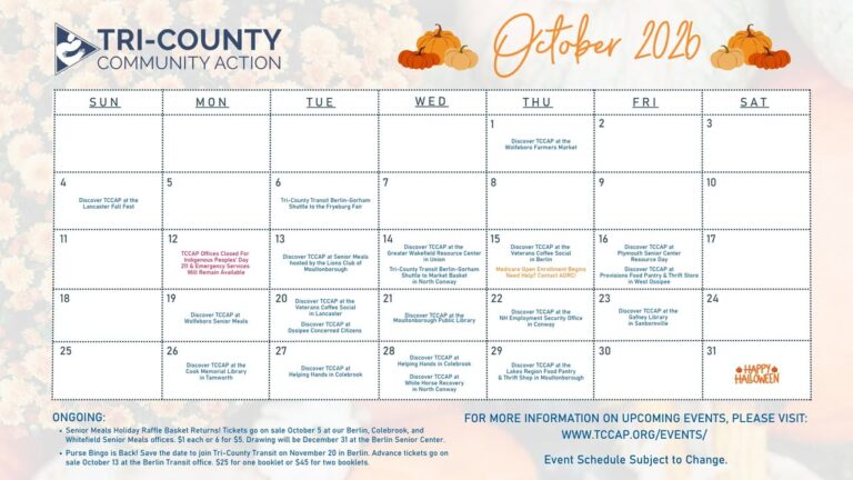🍂 Carroll County neighbors, Tri-County Community Action Program(TCCAP) is coming to a town near you! 🍂 Stop by…