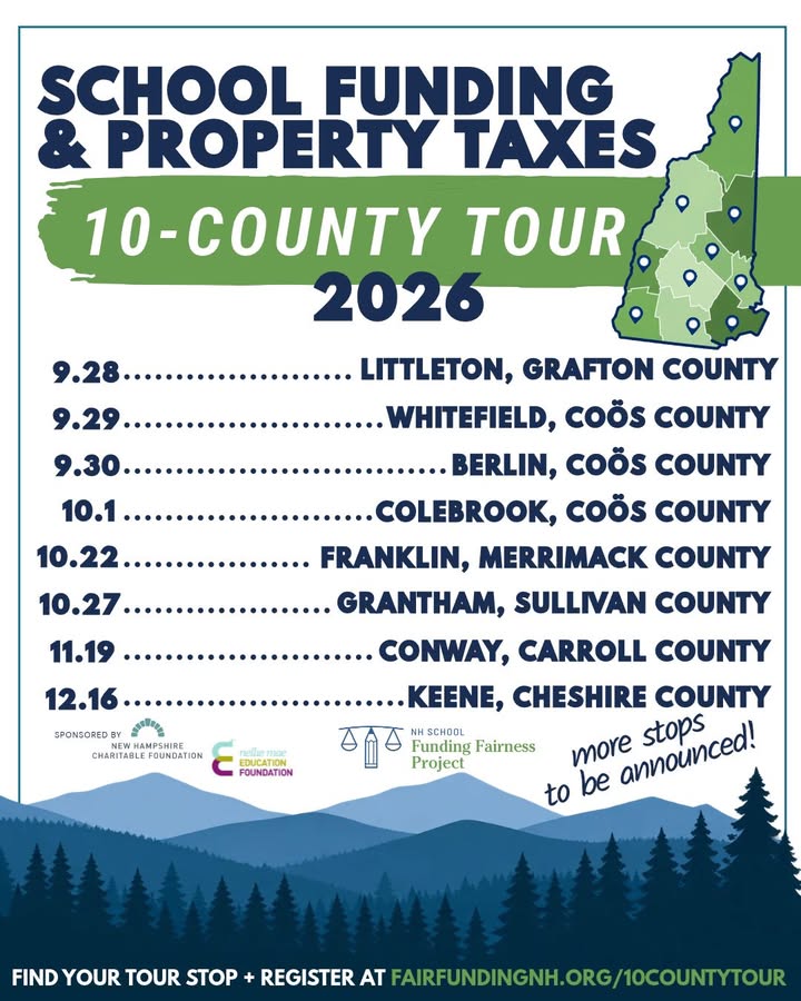 Carroll County: Let’s talk school funding and property taxes! 🏫 This fall, the NH School Funding Fairness Proj…
